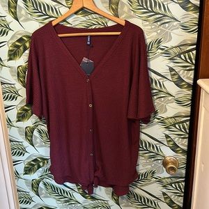 ii43 maroon short sleeve shirt iwollence 2XL